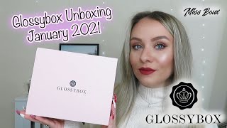 GLOSSYBOX JANUARY 2021 UNBOXING amp DISCOUNT CODE  MISS BOUX [upl. by Atirahs]