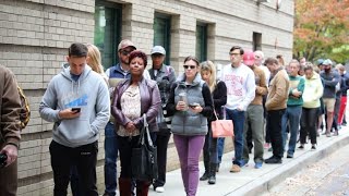 Long lines for midterm poll early voting [upl. by Stephanie]