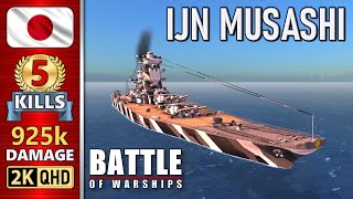 BATTLE OF WARSHIPS ⚓ MUSASHI  5 KILLS  925k DAMAGE 💥 [upl. by Rennug200]