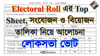 Original Electoral Roll এর Top Sheet সংযোজন ও বিয়োজন তালিকা বিশেষ চিহ্ন নিয়ে আলোচনা [upl. by Aidahs]