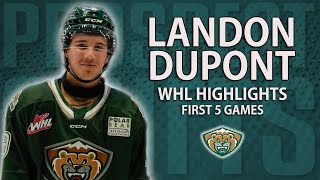 Landon DuPont Highlights  First 5 WHL Games [upl. by Broeker208]