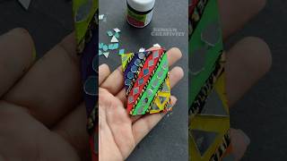 Mini Lippan artwork😍lippan art with mirror work and mouldit clay✨ art shorts viralvideo [upl. by Akselaw]