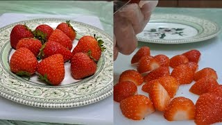 ASMR 😱 Cutting of FRESH RED STRAWBERRY 🍓 🍓🍓sweet ljuicy fruit  satisfying fyp [upl. by Nessa]