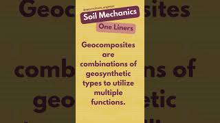 Soil Mechanics  Geocomposite  One Liners [upl. by Repotsirhc]