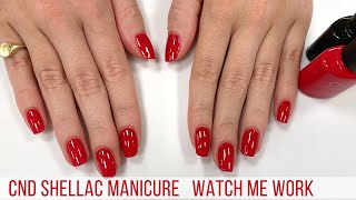 Full Salon Manicure wCND Shellac First Love RelaxingMusicWatch Me Work [upl. by Alysoun]