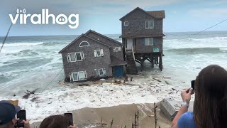 Beach House Collapses in Rodanthe North Carolina  ViralHog [upl. by Nanji369]