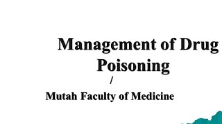 16th Lecture  Management of drug poisoning  Pharmacology [upl. by Leahciam]