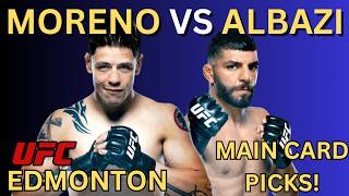 UFC Fight Night Moreno vs Albazi  Main Card Predictions and Breakdown  UFC Edmonton [upl. by Ahsia]