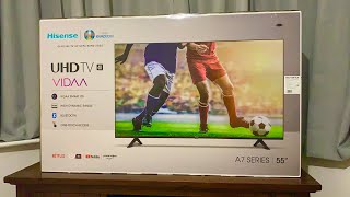 Hisense 55inch A7 Series 4K UHD HDR Smart TV  55A7100FTUK   Unboxing [upl. by Akirat]