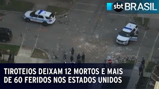 Tiroteios deixam 12 mortos e mais de 60 feridos nos Estados Unidos  SBT Brasil 050723 [upl. by Sikko]