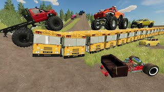 Finding Monster Trucks for Stuntman Park  Farming Simulator 22 [upl. by Ymmaj863]