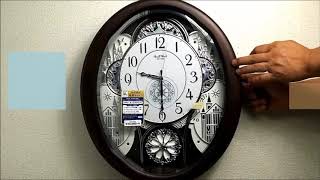 リズム時計 人気のからくり時計 いろんなパターン Rhythm Melodies In Motion Wall Clock [upl. by Attener244]