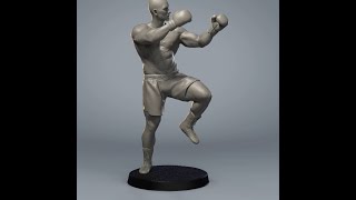 Nonsymmetrical dynamic figure sculpt from a sphere  Timelapse Male in Motion [upl. by Ellison]