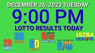 9pm PCSO Lotto Results Today December 26 2023 Tuesday [upl. by Purse]