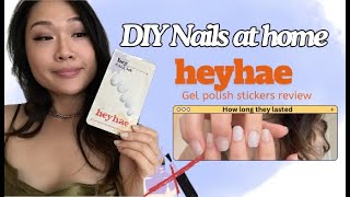 Heyhae Nails Application amp Review  Viral SemiCured Gel Polish Stickers [upl. by Alleber772]