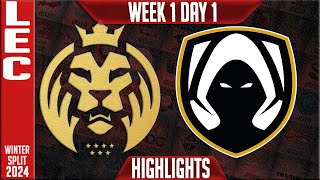 MAD vs TH Highlights  LEC Winter 2024 Week 1 Day 1  MAD Lions KOI vs Team Heretics [upl. by Pleasant]