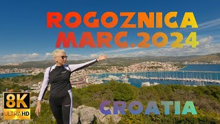 Rogoznica Croatia  8K Spring Walkthrough March 2024 [upl. by Hiasi]