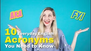 VT English  十大常用英文縮寫 10 Everyday English Acronyms You Need to Know [upl. by Bohaty585]