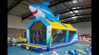 Inflatable Shark Combo With Slide inflatables inflatable funworldinflatables slide bouncer [upl. by Atina]