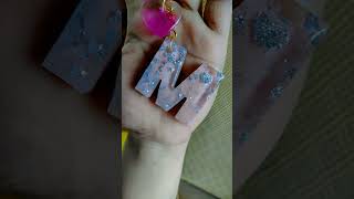 M letter resin keyring ♥️  viralsong easyresin viralshorts [upl. by Atoked]