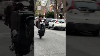 Moped wheelie 200cc moped bikelife nyc nibbiwheelie [upl. by Hayikaz]