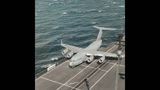 This is a C17 Aircraft Making a Smooth Takeoff from an Aircraft Carrier [upl. by Enilec]