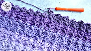 How To Crochet An EasyFast Stitch for Beginners  Ideal for Blankets Shawls  Simple Block Stitch [upl. by Nemracledairam]