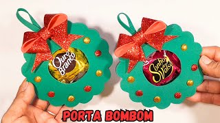 Como fazer uma guirlanda de Natal porta bombom em eva [upl. by Villiers593]