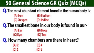 50 General Science GK in English  Science GK Questions MCQs  Science Trivia Quiz Question [upl. by Alrahs]