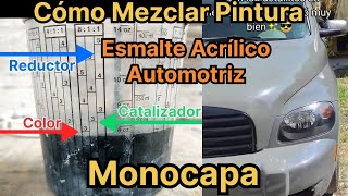 Cómo mezclar pintura para automóvilescarro Cantidades exactas para diluir y catalizar la pintura [upl. by Akimik714]