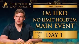 Triton Montenegro 2019  NLH Main Event €110K  Day 1 [upl. by Mika852]