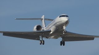 FullHD 2x Gulfstream G650s landing at GenevaGVALSGG [upl. by Cagle]