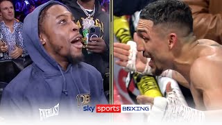 HEATED Teofimo Lopez amp Keyshawn Davis exchange words ringside 😡 [upl. by Ileyan]