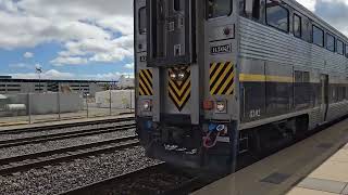 Amtrak Capitol Corridor 728 at Santa Clara Station with CDTX 8302 Cab Car and 2106 SC44 [upl. by Janot661]