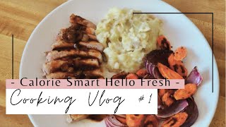 Cooking HELLO FRESH Calorie Smart Meals for a WEEK  Rosemary DemiGlace Pork Chops 👩🏽‍🍳 [upl. by Pond121]