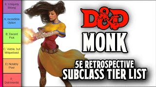 Monk Subclass Tier List  DampD 5e Retrospective [upl. by Abba]