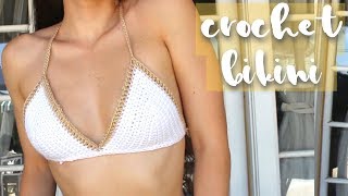 CROCHET BIKINI TOP  How to Crochet a Bikini Top [upl. by Assilam]