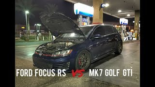 MK7 Golf GTI vs Ford Focus RS vs Mustang 50 [upl. by Notserc]