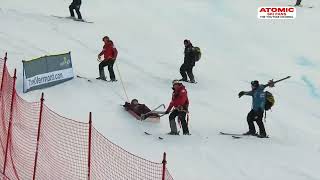 Tough crash for Mikaela Shiffrin 🇺🇸 during the 2nd run of women GS in Killington [upl. by Nihi]