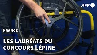 Le concours Lépine récompense un système de freinage de fauteuils roulants  AFP [upl. by Weaver]