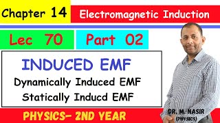 Induced EMF Dynamically amp Statically Induced EMF Ch14Part 2  PhysicsII ProfMNasir  LEC70 [upl. by Gotthard]