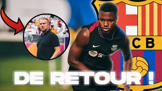 ANSU FATI EST DE RETOUR À L’ENTRAÎNEMENT AVEC LE FC BARCELONE  Titulaire [upl. by Arnoldo]