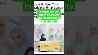 Ketulusan Siti Nurhaliza buat pengasas Inayah Beauty menyumbangkan rm500k pada yayasan Nurjiwa [upl. by Namie]