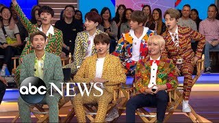 BTS one of the hottest music groups in the world speaks out on GMA [upl. by Nahguav]