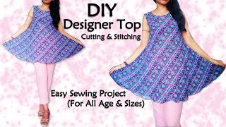 DIY jacket  top cutting and stitching  with designer sleeve very easy method [upl. by Polloch733]