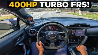 EPIC FIRST DRIVE IN MY 400HP TURBO FRS  BUILT FA20 amp 17 PSI BOOST [upl. by Shae]