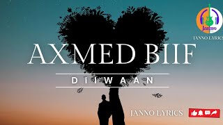 Axmed Biif  Diiwaan  Janno lyrics  2024 [upl. by Glennon402]