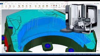 Mastercam 5 axis big Milling part DMU105 Monoblock [upl. by Juliann822]