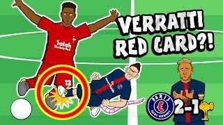 🔴VERRATTI RED CARD🔴 PSG vs Liverpool 21Parody Goals Highlights Champions League Neymar Bernat [upl. by Eleahcim]