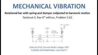 Example 3 62 Rotational bar withs spring and damper subjected to sinusoidal moti [upl. by Cheatham]